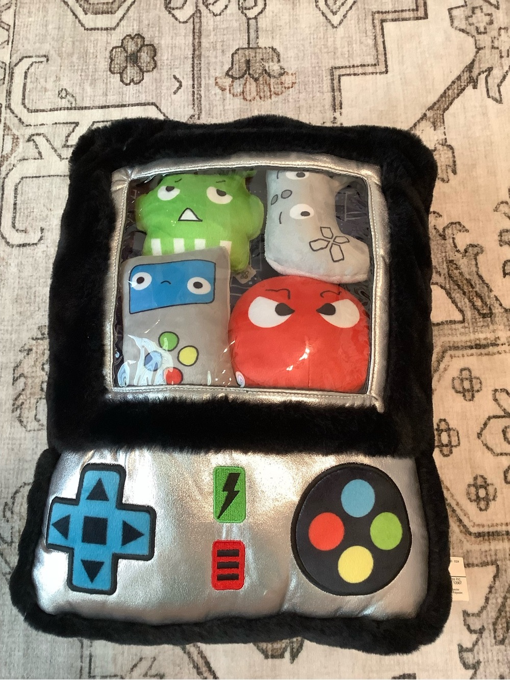 Plush Game Controller Toy with Colorful Character Plushies